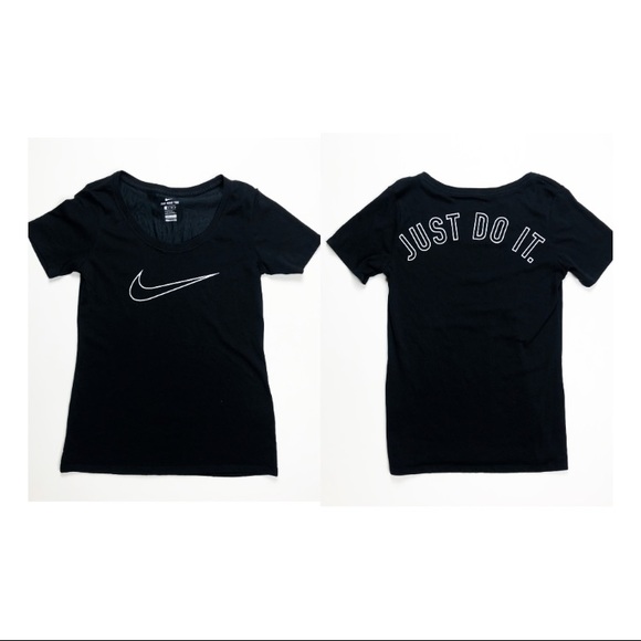 Nike Tops - 💎Nike Just Do It Back Logo Front Check Blk